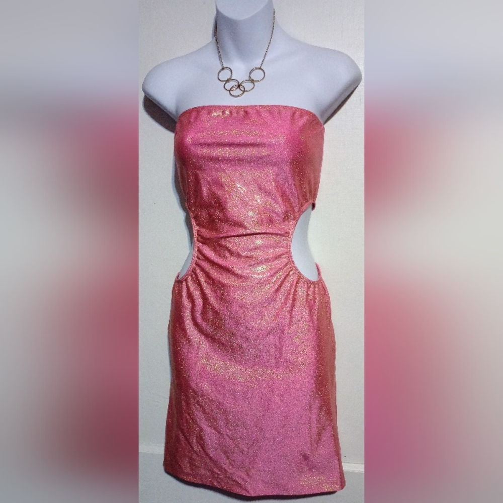 Elegant Pink Strapless Dress